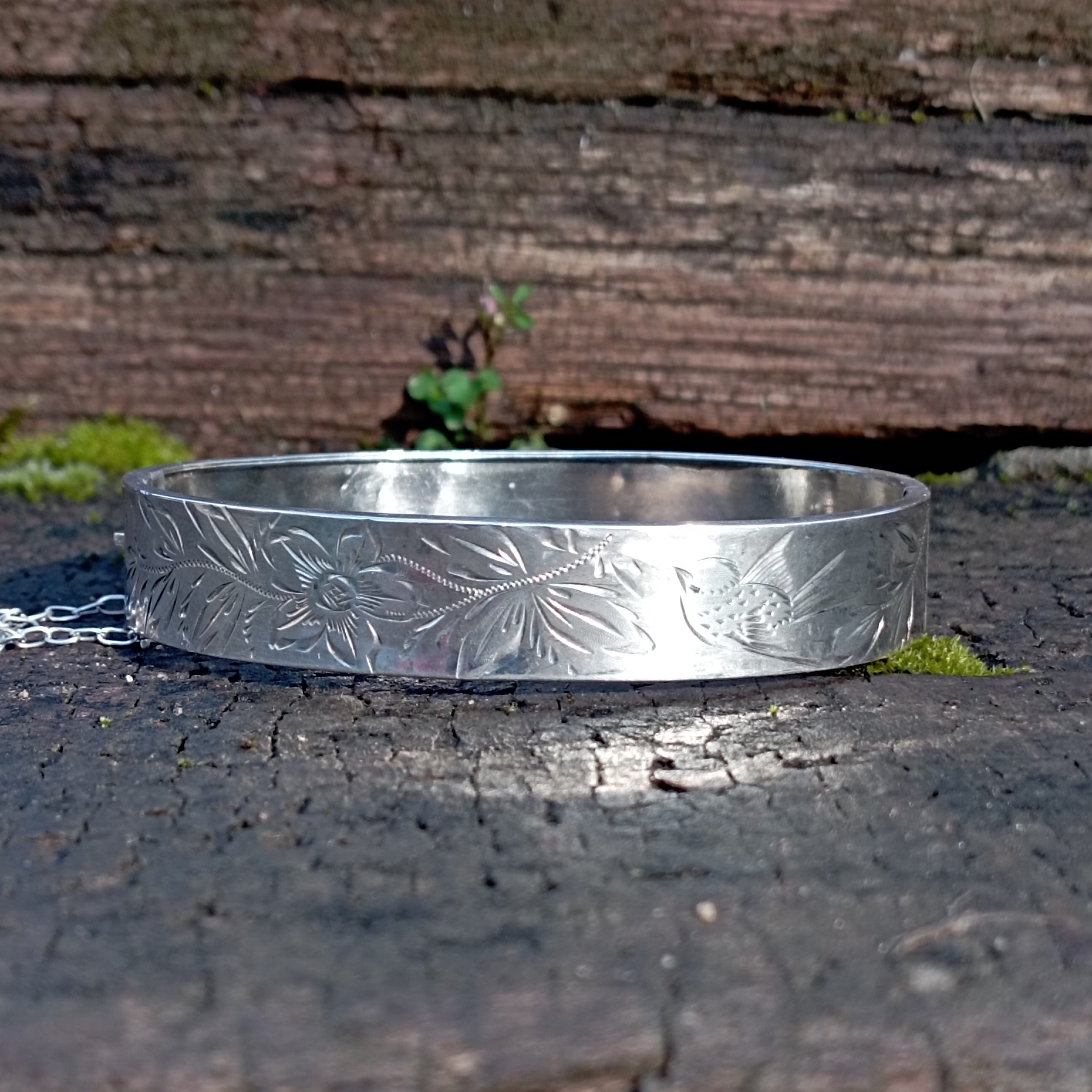 Bracelet Jonc Manchette Argent 830 – Vintage, à Nettoyer