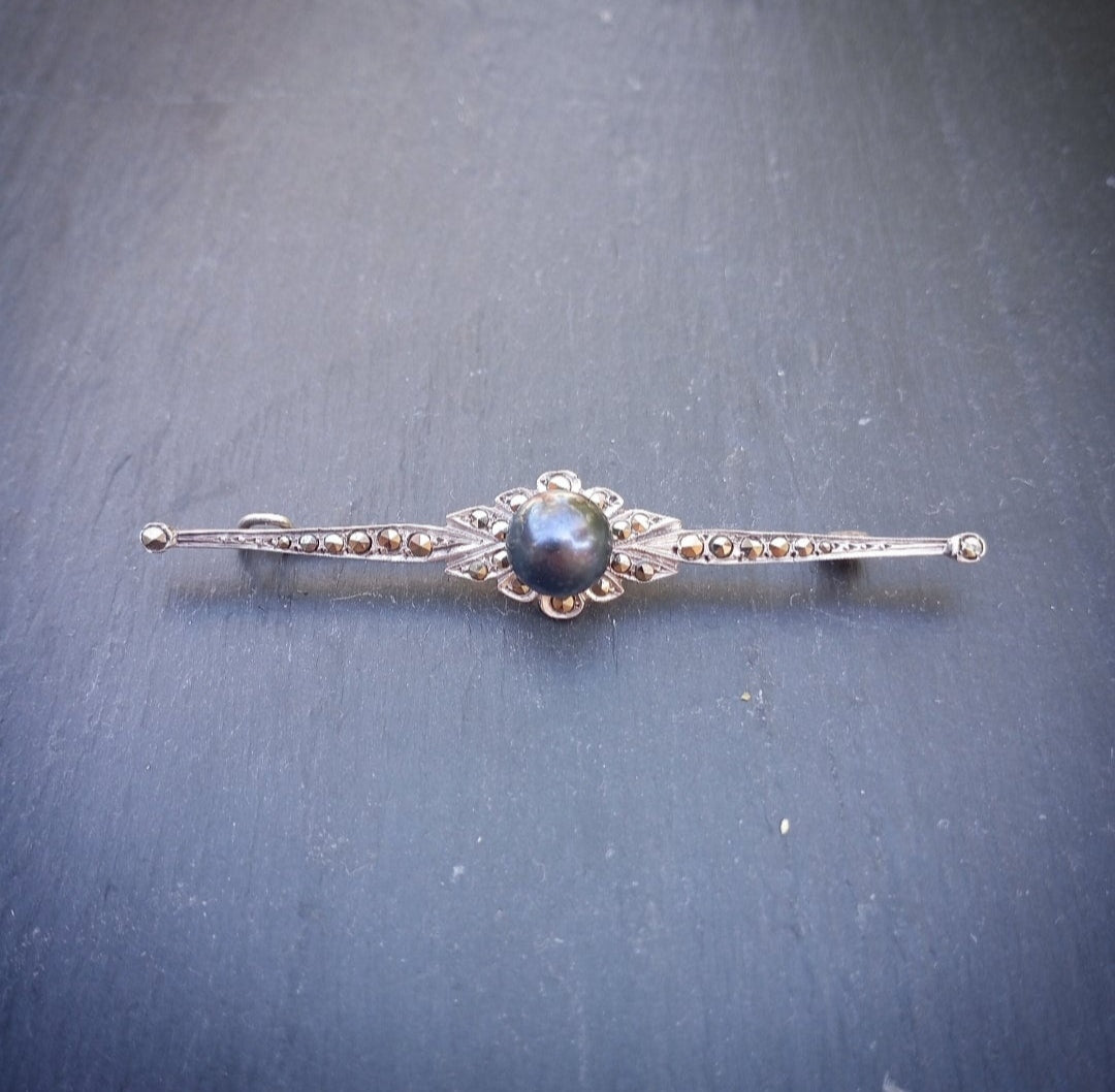 Broche vintage oiseau style Art-Deco - Montres & Bijoux