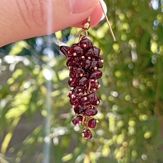 Boucles d'oreille grenats