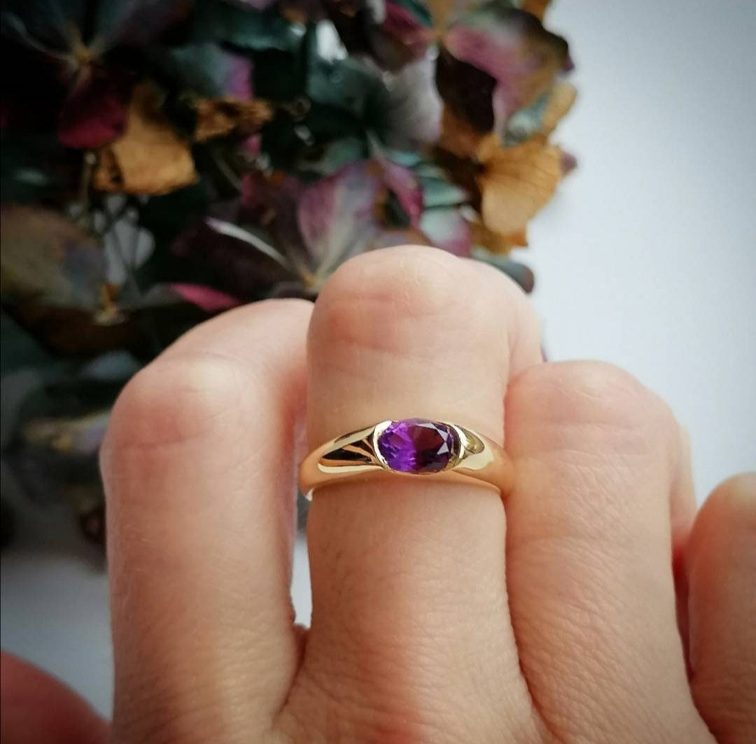 Bague améthyste en or 18kt