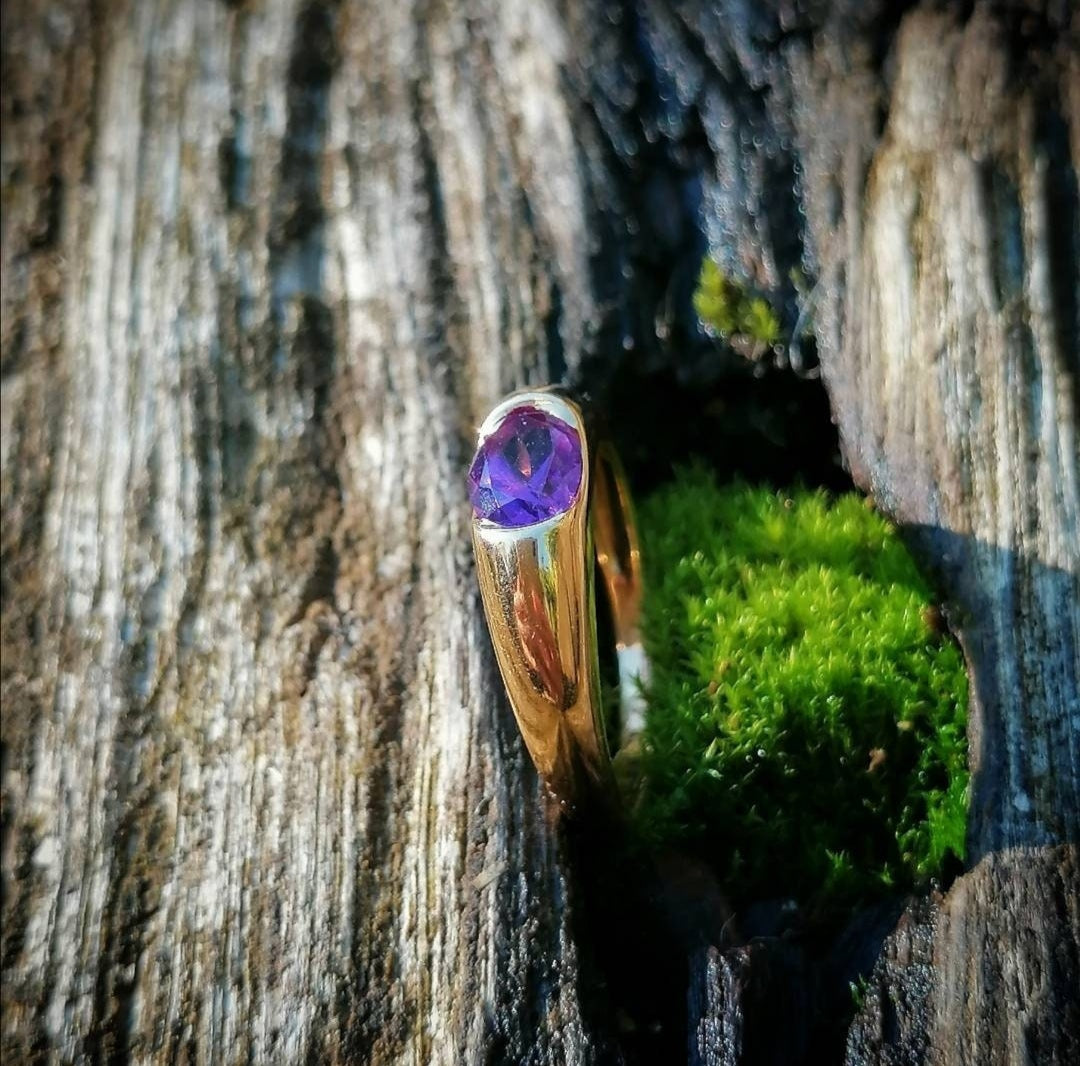 Bague améthyste en or 18kt