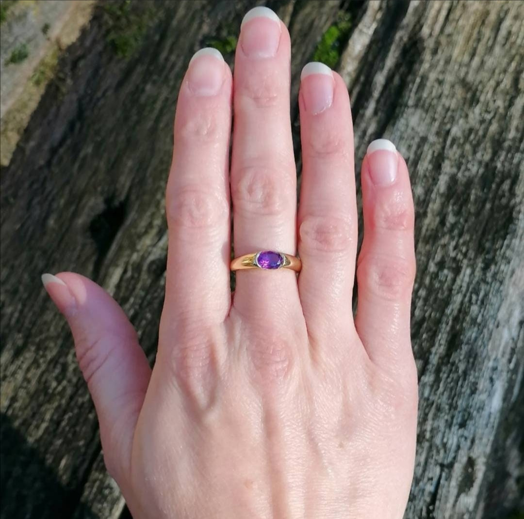 Bague améthyste en or 18kt