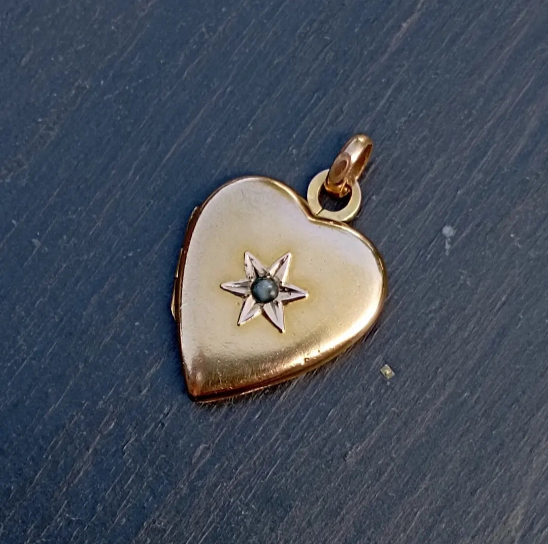 Pendentif porte-photo coeur et perle