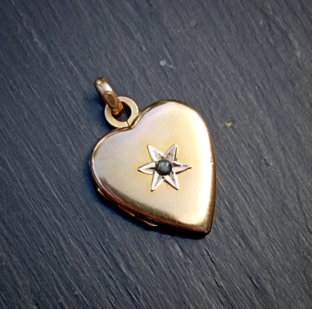 Pendentif porte-photo coeur et perle