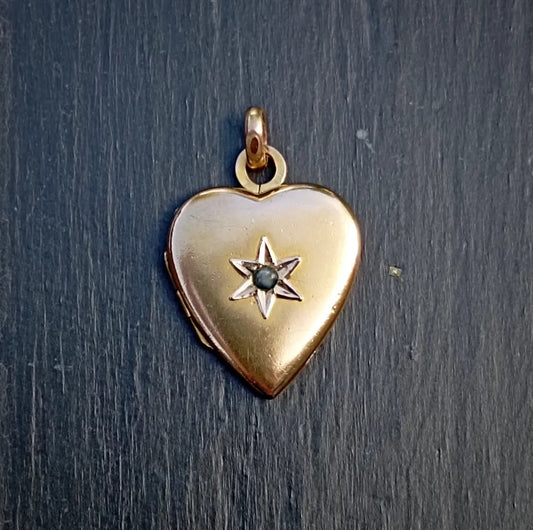 Pendentif porte-photo coeur et perle