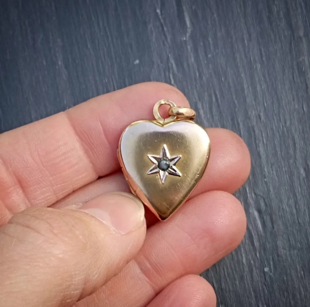 Pendentif porte-photo coeur et perle