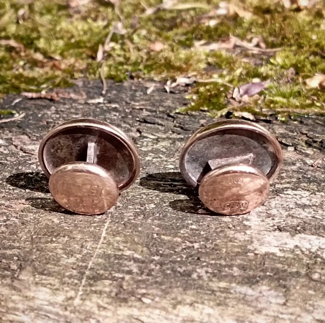 Boutons de manchette "cuir" en vermeil