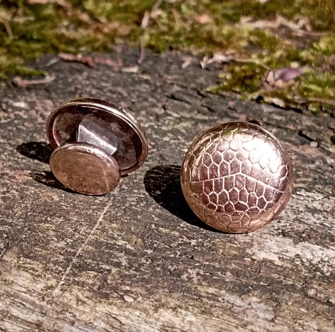 Boutons de manchette "cuir" en vermeil