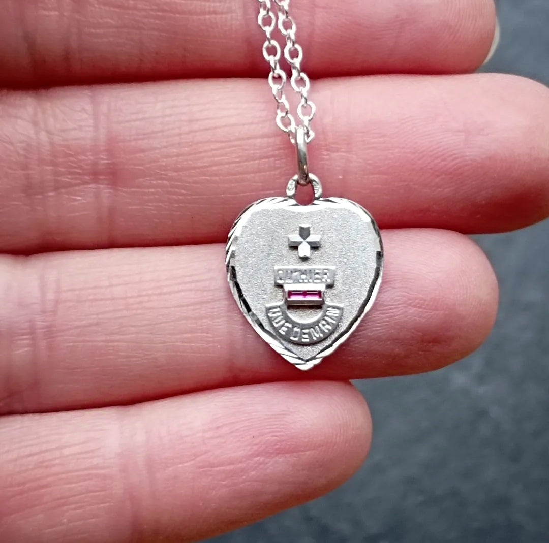 Pendentif Coeur Augis en or blanc et rubis