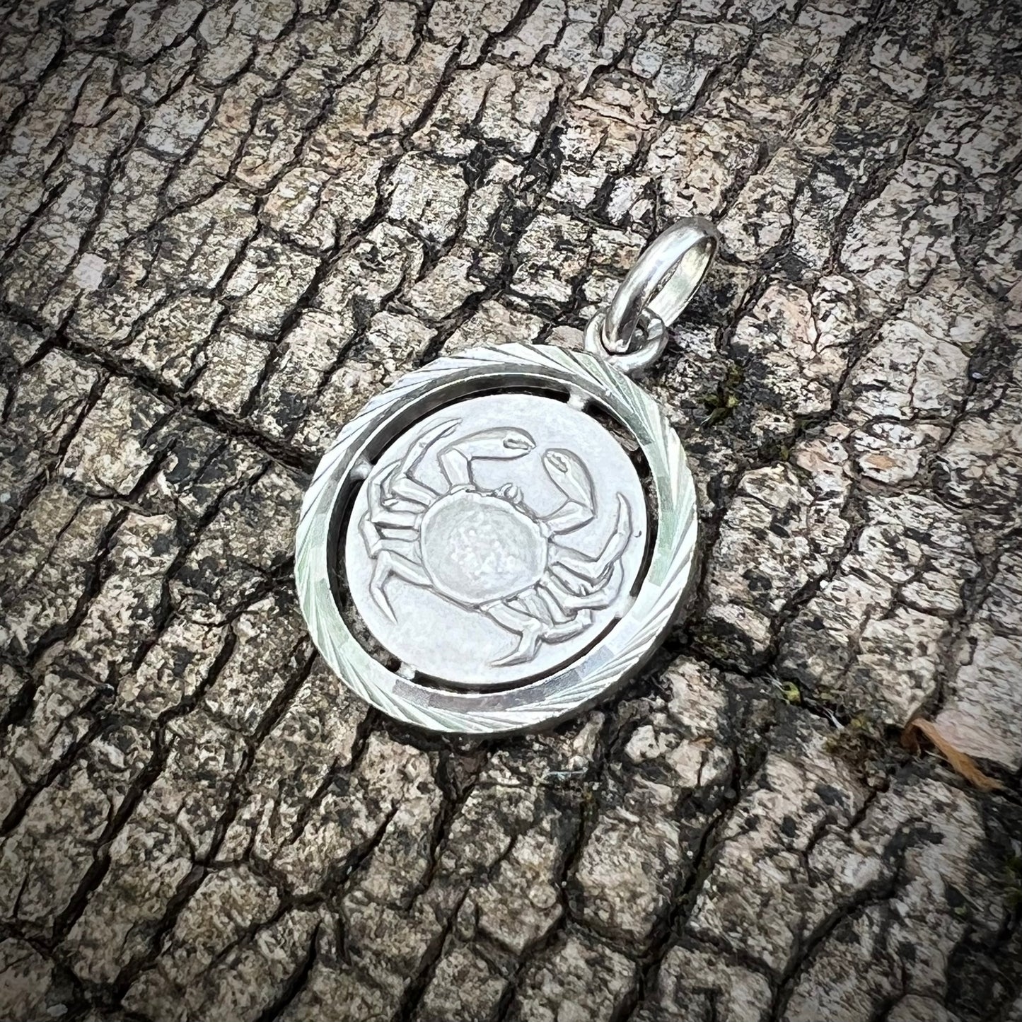 Pendentif signe astrologique du cancer en argent