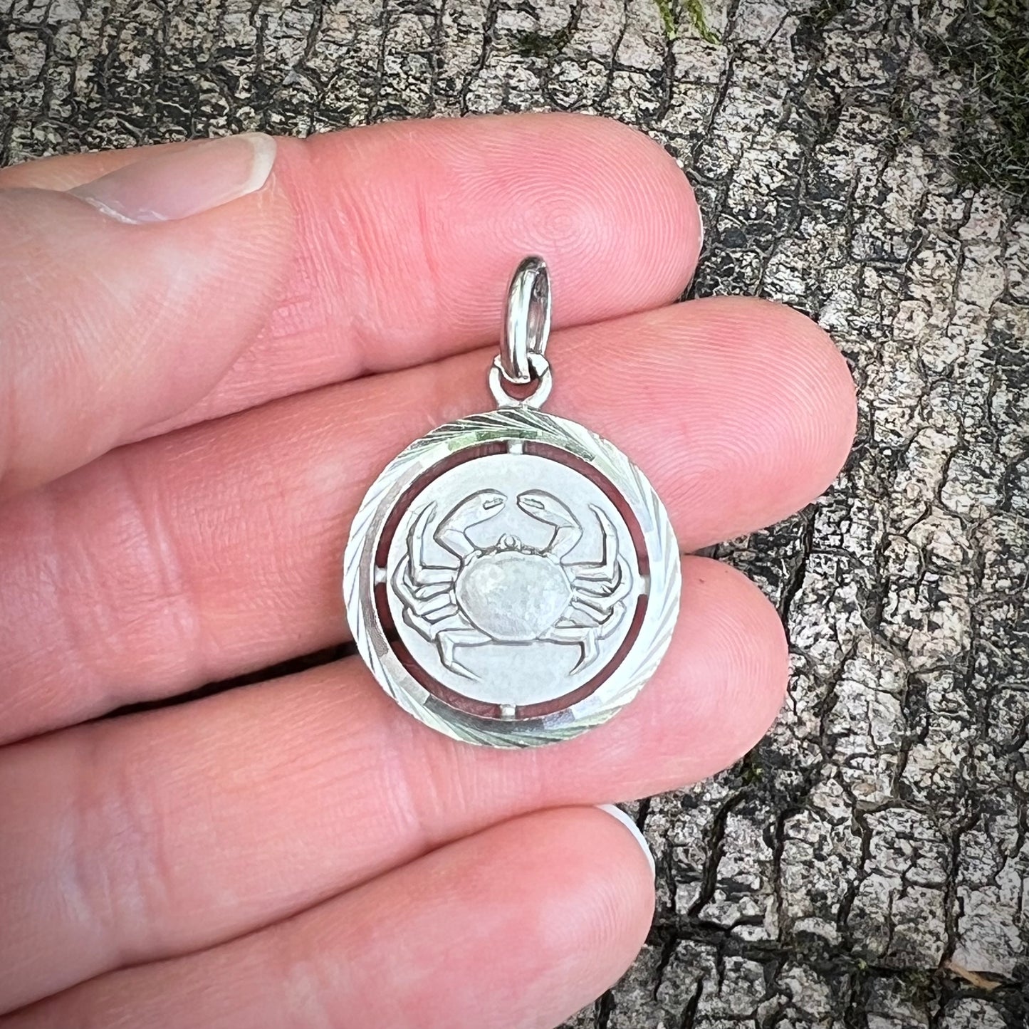 Pendentif signe astrologique du cancer en argent