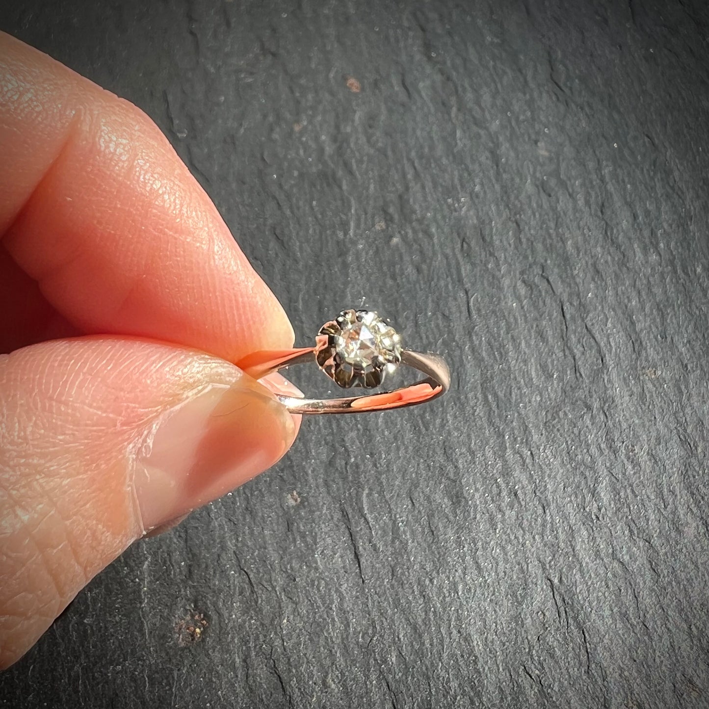 Bague rose de diamant en or