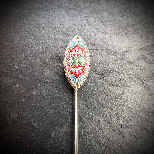 Épingle à cravate ancienne en micromosaïque