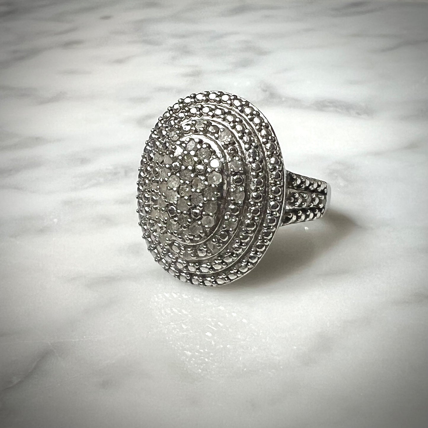 Bague diamants en argent