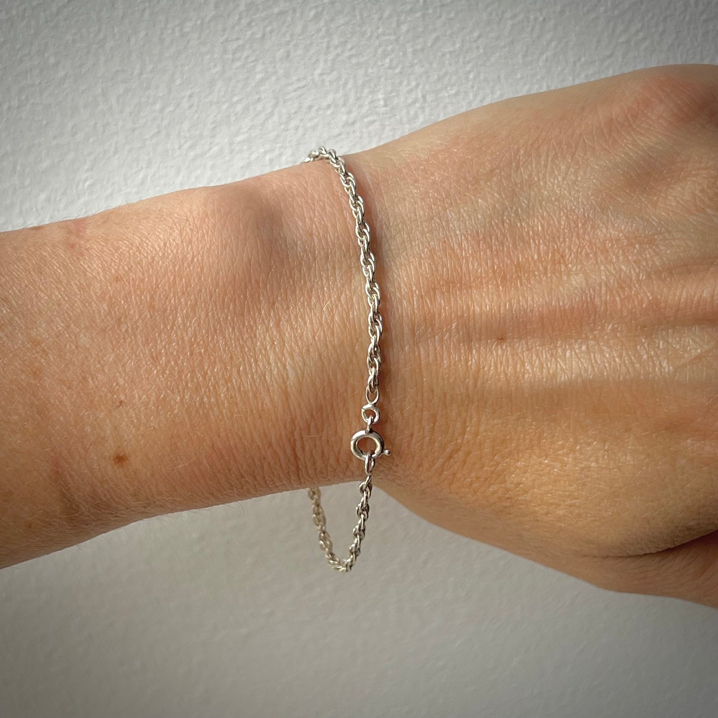 Bracelet ancien en mailles argent