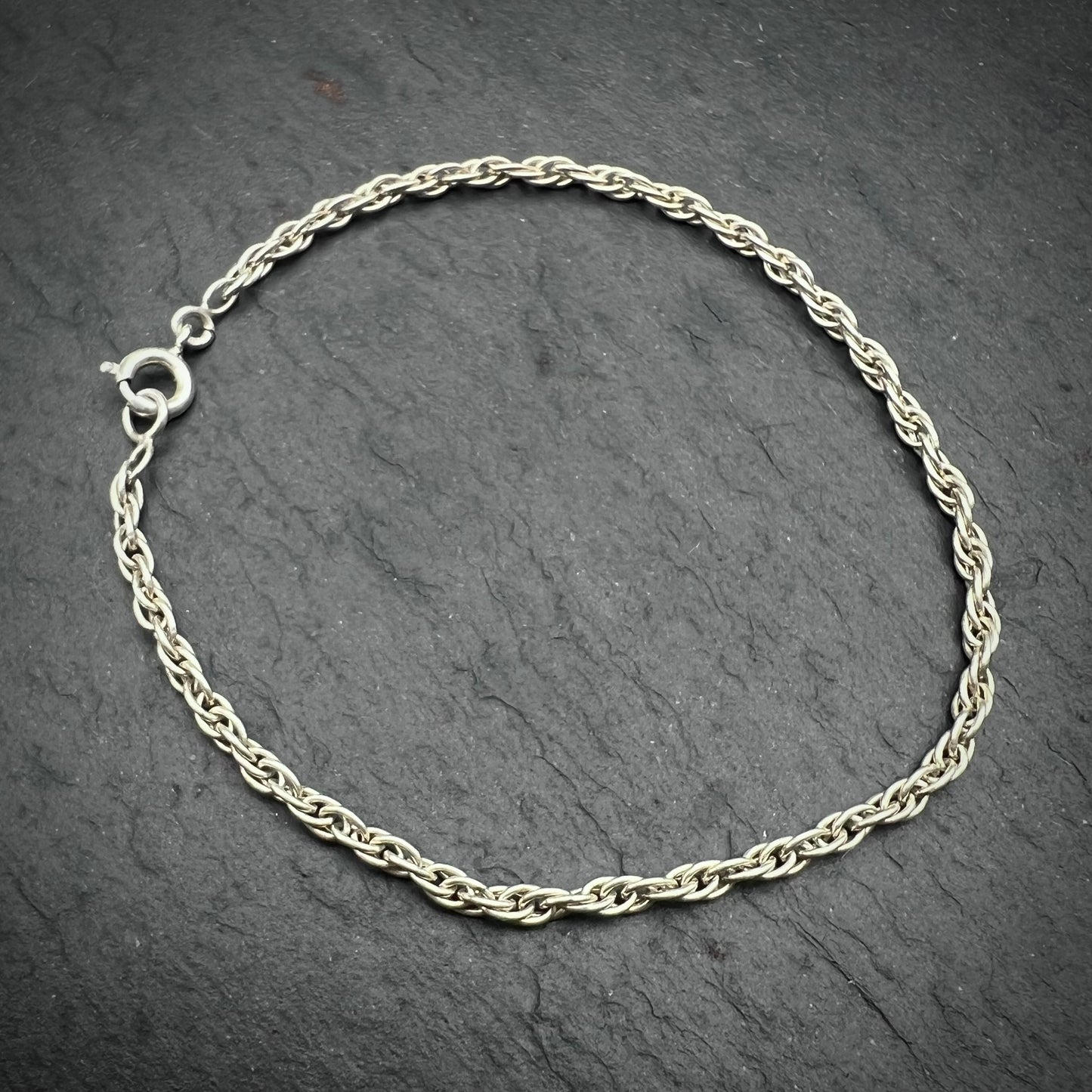 Bracelet ancien en mailles argent