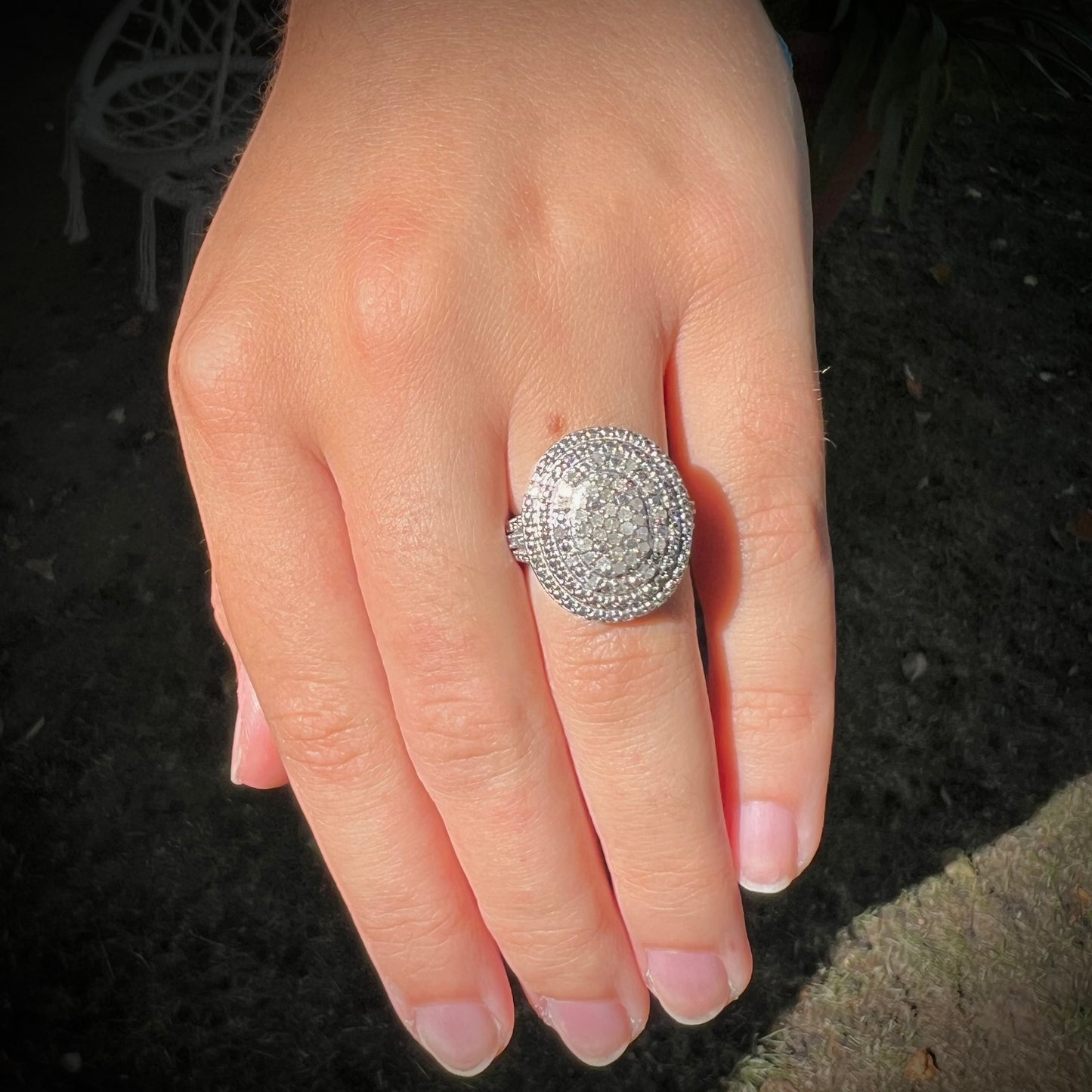 Bague diamants en argent