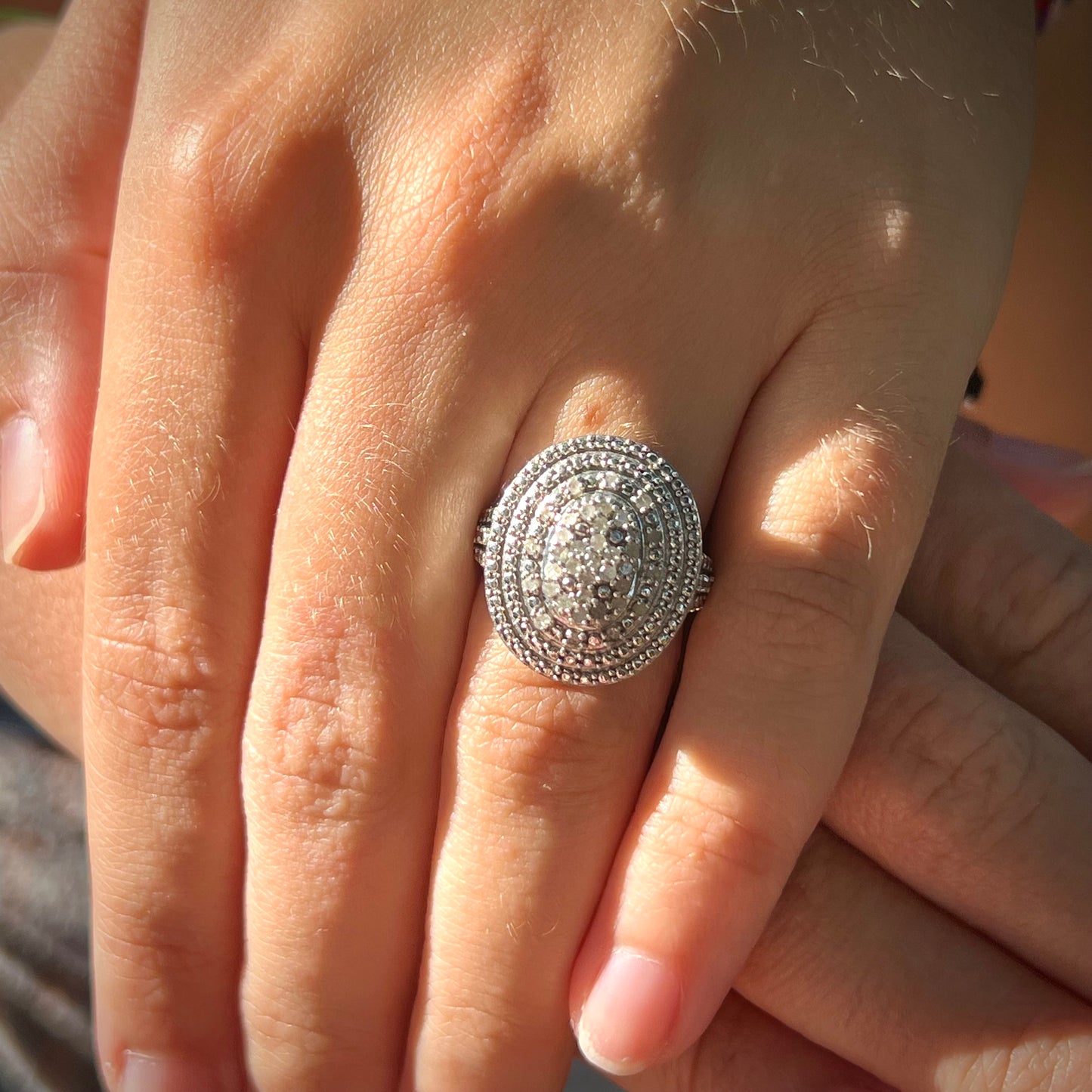 Bague diamants en argent