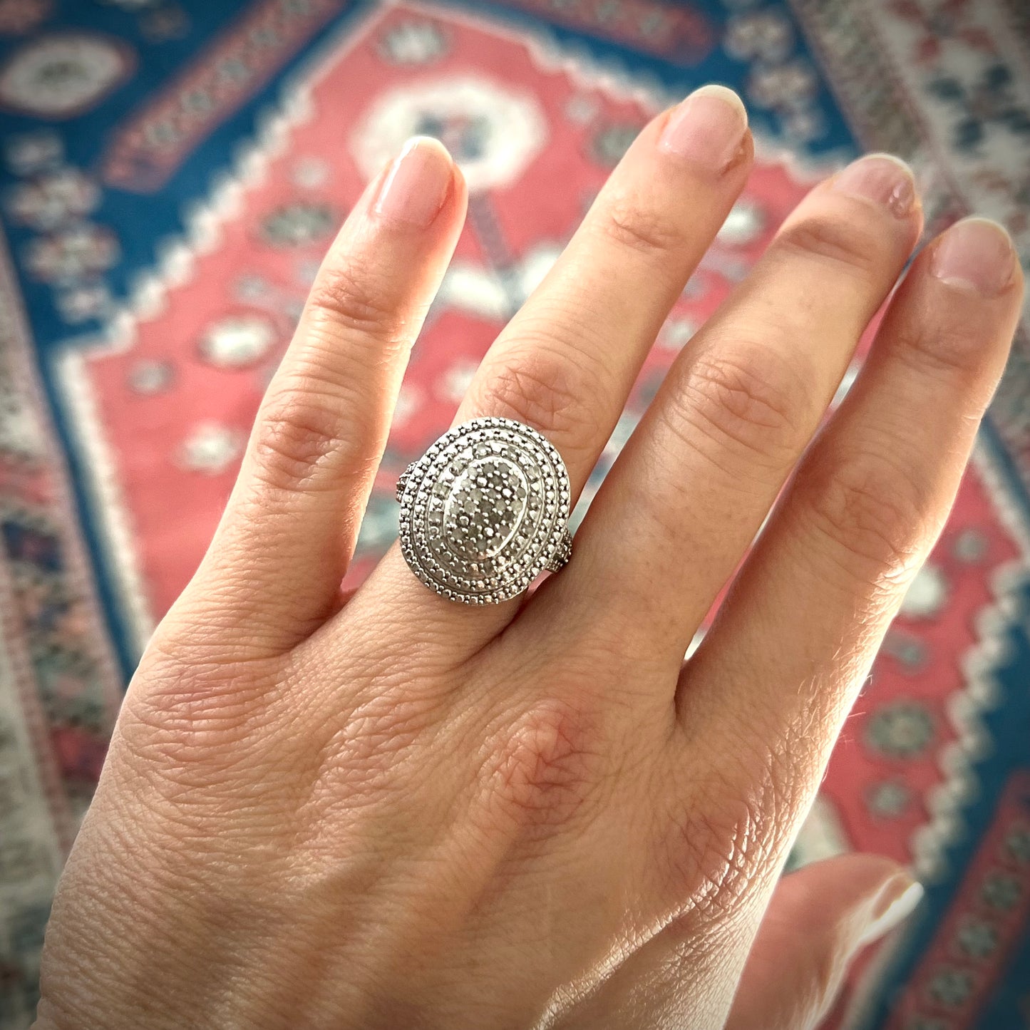 Bague diamants en argent