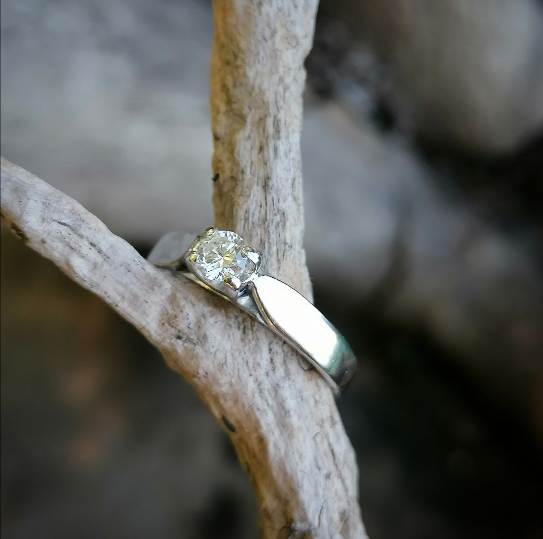 Solitaire diamant 0,20ct en or 18kt bague de fiançailles