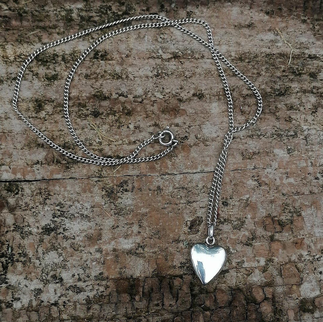 Pendentif coeur et chaîne en argent