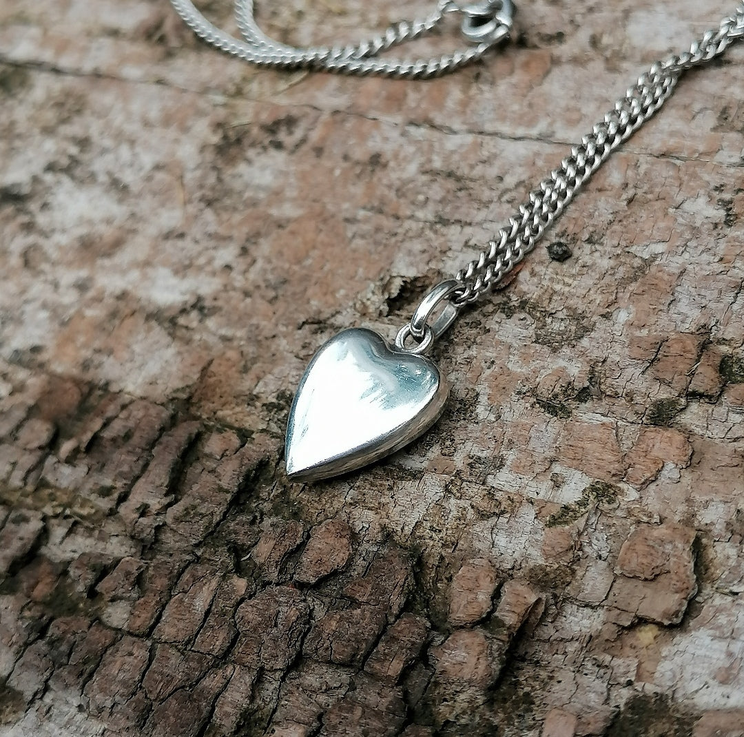 Pendentif coeur et chaîne en argent