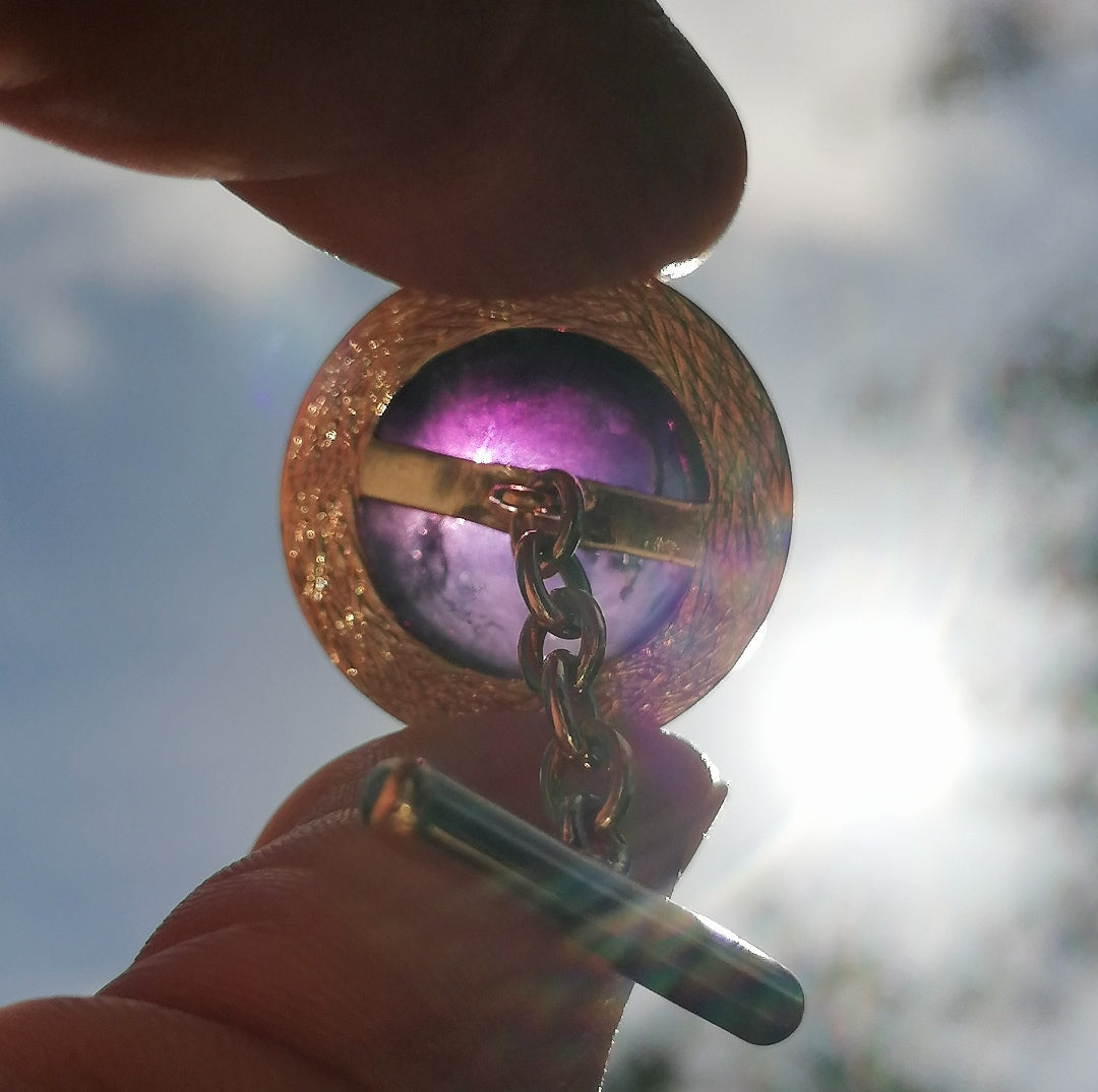 Boutons de manchette en or rose 18kt et améthyste