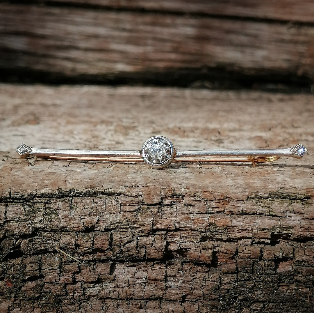 Broche en or 18kt et diamants